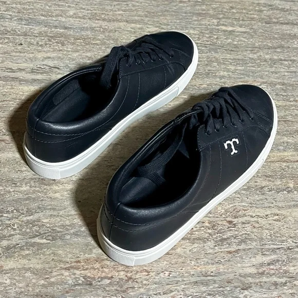 Tory Burch black leather sneakers